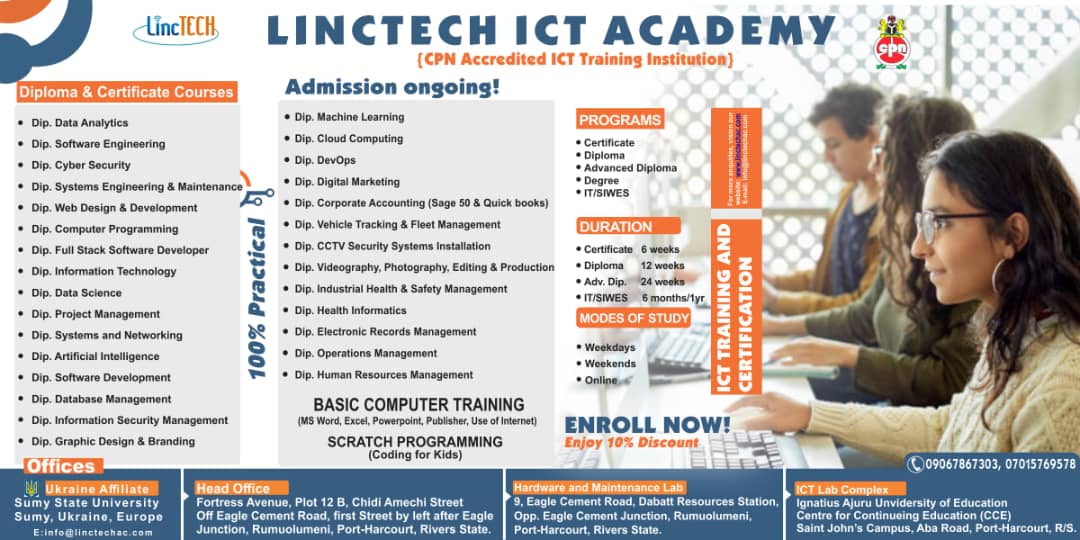 Linctech ICT Academy Banner for Courses